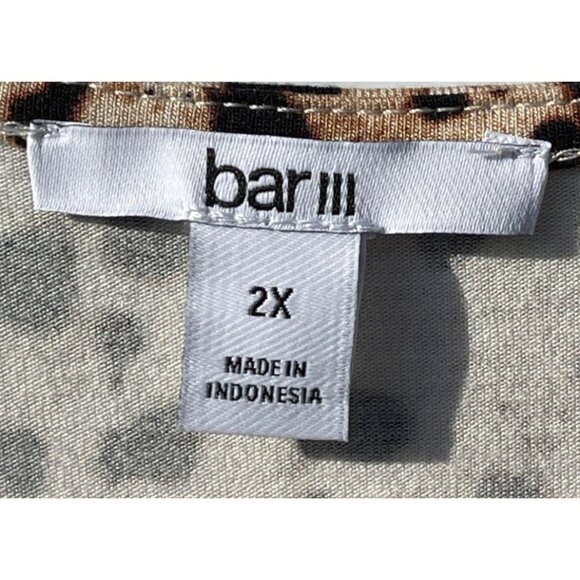 Bar III Plus Size 2X Cheetah Print Sleeveless Top self lined front body only - Picture 5 of 8